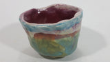 Uniquely Shaped Colorfully Hand Painted Hand Made Pottery Bowl