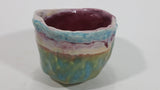 Uniquely Shaped Colorfully Hand Painted Hand Made Pottery Bowl