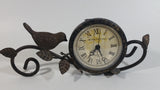 The Dublin Clock Company Sparrow Song Bird Decorative Metal Mantle Desk Clock