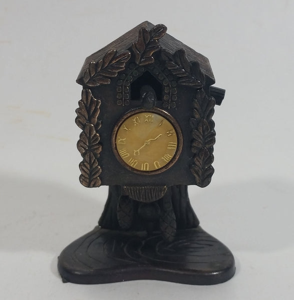 Vintage Miniature Cuckoo Clock Metal Pencil Sharpener Doll House Furniture Size with Moving Parts