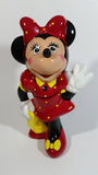 Vintage 1989 Walt Disney Minnie Mouse Waving Cartoon Character 9" Tall Hand Painted Ceramic Ornament Signed and Dated