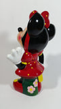 Vintage 1989 Walt Disney Minnie Mouse Waving Cartoon Character 9" Tall Hand Painted Ceramic Ornament Signed and Dated