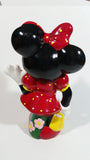 Vintage 1989 Walt Disney Minnie Mouse Waving Cartoon Character 9" Tall Hand Painted Ceramic Ornament Signed and Dated