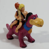 1990s U.C.S. and Amblin Dakin Hanna Barbera The Flintstones Pebbles and Bamm-Bamm Riding Dino PVC Toy Figure Cartoon TV Show Collectible