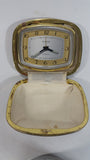 Vintage Europa Germany 2 Jewels Brown Cased Travel Pocket Wind-Up Alarm Clock - Working