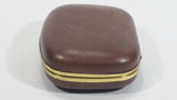 Vintage Europa Germany 2 Jewels Brown Cased Travel Pocket Wind-Up Alarm Clock - Working
