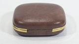 Vintage Europa Germany 2 Jewels Brown Cased Travel Pocket Wind-Up Alarm Clock - Working