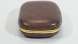 Vintage Europa Germany 2 Jewels Brown Cased Travel Pocket Wind-Up Alarm Clock - Working