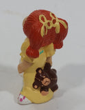 Rare Vintage 1984 O.A.A. Inc Cabbage Patch Kids Dolls Red Hair Yellow Dress Holding Brown Teddy Bear and Story Book PVC Toy Figure Made in Hong Kong