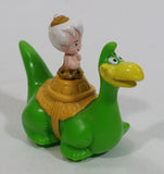 1991 Denny's Restaurants Hanna Barbera The Flintstones Bamm Bamm Riding Green Dinosaur Pullback Friction Motorized Toy Car Vehicle TV Show Cartoon Collectible
