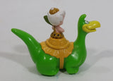 1991 Denny's Restaurants Hanna Barbera The Flintstones Bamm Bamm Riding Green Dinosaur Pullback Friction Motorized Toy Car Vehicle TV Show Cartoon Collectible