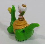 1991 Denny's Restaurants Hanna Barbera The Flintstones Bamm Bamm Riding Green Dinosaur Pullback Friction Motorized Toy Car Vehicle TV Show Cartoon Collectible