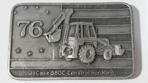 Vintage 1976 J.I. Case 850C Construction King Tractor Heavy Metal Belt Buckle Bicentennial Edition - 05193