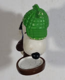 Vintage United Features Peanuts Snoopy Detective Sleuth Holding A Magnifying Glass PVC Toy Figure Made in Hong Kong