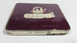 Rare Antique 1935 Karel I Minor 10 Cigar 10 Senorita Dark Red Hinged Tin Metal Container Made in Holland