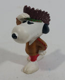 Vintage United Features Peanuts Snoopy Native Indian Aboriginal PVC Toy Figure Made in Hong Kong