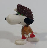Vintage United Features Peanuts Snoopy Native Indian Aboriginal PVC Toy Figure Made in Hong Kong