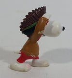 Vintage United Features Peanuts Snoopy Native Indian Aboriginal PVC Toy Figure Made in Hong Kong