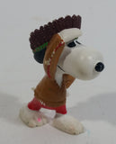 Vintage United Features Peanuts Snoopy Native Indian Aboriginal PVC Toy Figure Made in Hong Kong