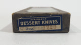 Antique Vintage T.R. Humphreys Graham & Co Set of 6 Stainless Steel Faux Bone Handle Desert Knives In The Original Box