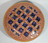 Collectible Large 10 1/2" Lattice Blueberry Pie Tin Metal Container