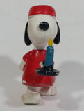 Vintage United Features Peanuts Snoopy Sleep Walking With a Candle PVC Toy Figure Made in Hong Kong