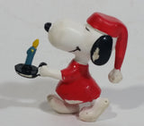 Vintage United Features Peanuts Snoopy Sleep Walking With a Candle PVC Toy Figure Made in Hong Kong