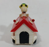 Vintage 1975 Aviva Snoopy Doghouse Motorized Friction Pullback Plastic Toy Car Vehicle