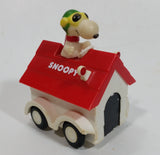 Vintage 1975 Aviva Snoopy Doghouse Motorized Friction Pullback Plastic Toy Car Vehicle