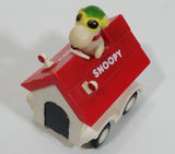 Vintage 1975 Aviva Snoopy Doghouse Motorized Friction Pullback Plastic Toy Car Vehicle