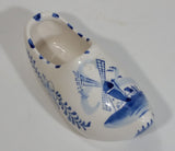 Delft Blue Holland Hand Painted Dutch Windmill Decor Ceramic Clog Shoe Ash Tray