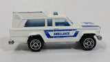 Vintage Majorette Ambulance No. 269 White 1/64 Scale Die Cast Toy Car Vehicle with Opening Rear Doors