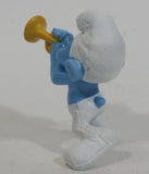 2013 "Harmony" Smurf Playing Trumpet PVC Toy Figure McDonald's Happy Meal