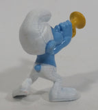 2013 "Harmony" Smurf Playing Trumpet PVC Toy Figure McDonald's Happy Meal