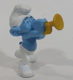 2013 "Harmony" Smurf Playing Trumpet PVC Toy Figure McDonald's Happy Meal