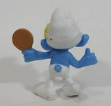 2013 "Vanity" Smurf Holding Hand Mirror PVC Toy Figure McDonald's Happy Meal