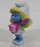 2013 Peyo "Smurfette" Smurf Holding Hand Mirror PVC Toy Figure McDonald's Happy Meal