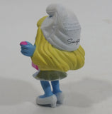 2013 Peyo "Smurfette" Smurf Holding Hand Mirror PVC Toy Figure McDonald's Happy Meal