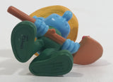 2011 Peyo "Farmer" Smurf Holding Shovel with Bird PVC Toy Figure McDonald's Happy Meal