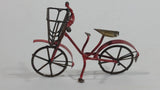 Vintage Handmade Miniature Bicycle with Basket Tin Metal Art Collectible