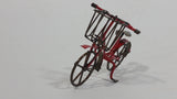 Vintage Handmade Miniature Bicycle with Basket Tin Metal Art Collectible