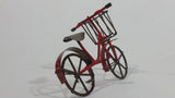 Vintage Handmade Miniature Bicycle with Basket Tin Metal Art Collectible