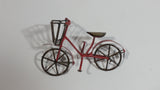 Vintage Handmade Miniature Bicycle with Basket Tin Metal Art Collectible