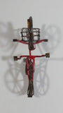 Vintage Handmade Miniature Bicycle with Basket Tin Metal Art Collectible