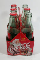1999 Coca-Cola Classic Soda Pop Limited Edition Santa Claus 6-Pack of Empty 8 oz. Glass Bottles with Paper Carrier (4 Lids)