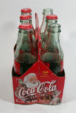 1999 Coca-Cola Classic Soda Pop Limited Edition Santa Claus 6-Pack of Empty 8 oz. Glass Bottles with Paper Carrier (4 Lids)