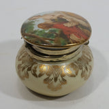 Vintage Gunther Mele Man Courting Woman Small Gold Trim Porcelain Trim Trinket Keepsake Box