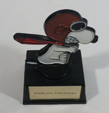 Vintage 1970s Aviva United Syndicate Features Snoopy Snow GT Racer Style 'World's Greatest' Trophy Peanuts Charlie Brown Cartoon Comic Strip Collectible