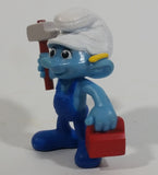 2013 "Handy" Smurf Handyman Holding Tools PVC Toy Figure McDonald's Happy Meal