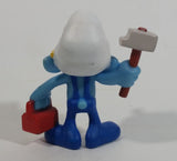 2013 "Handy" Smurf Handyman Holding Tools PVC Toy Figure McDonald's Happy Meal